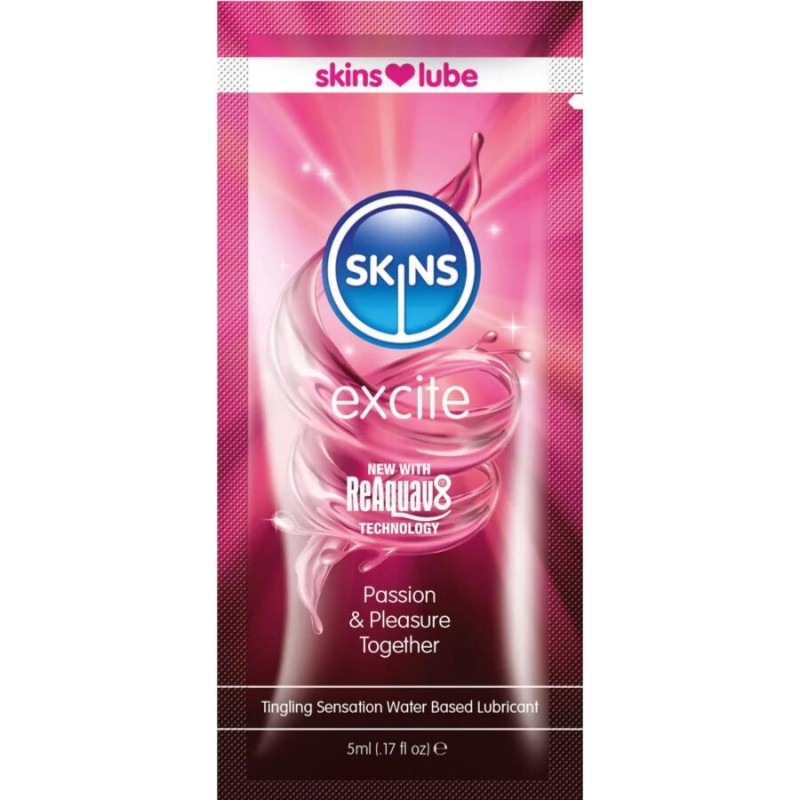 SKINS EXCITE WATER BASED LUBRICANT SINGLE DOSE 5 ML