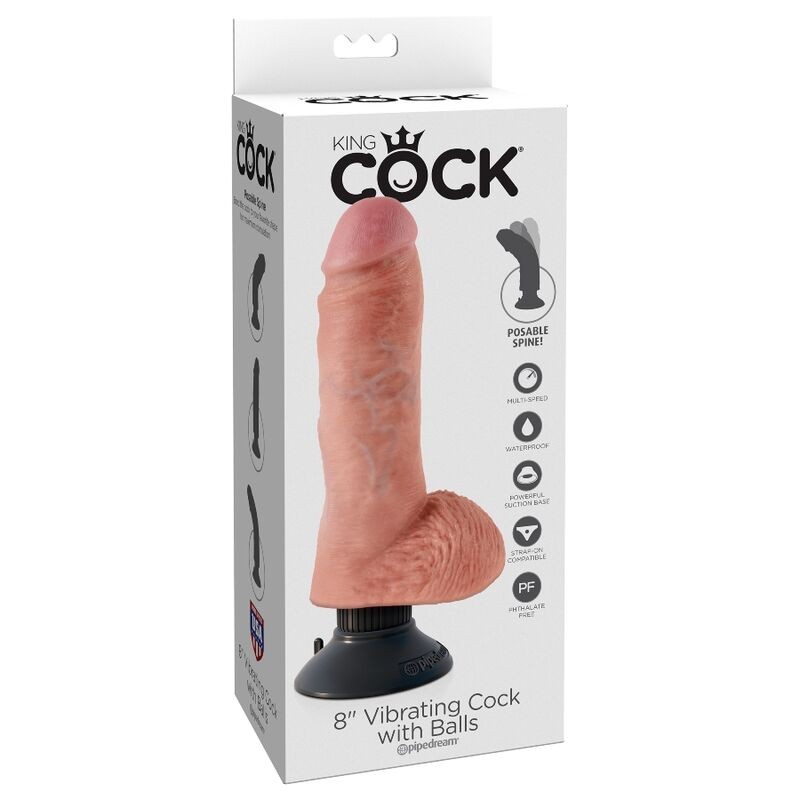 KING COCK 203 CM VIBRATING COCK WITH BALLS FLESH