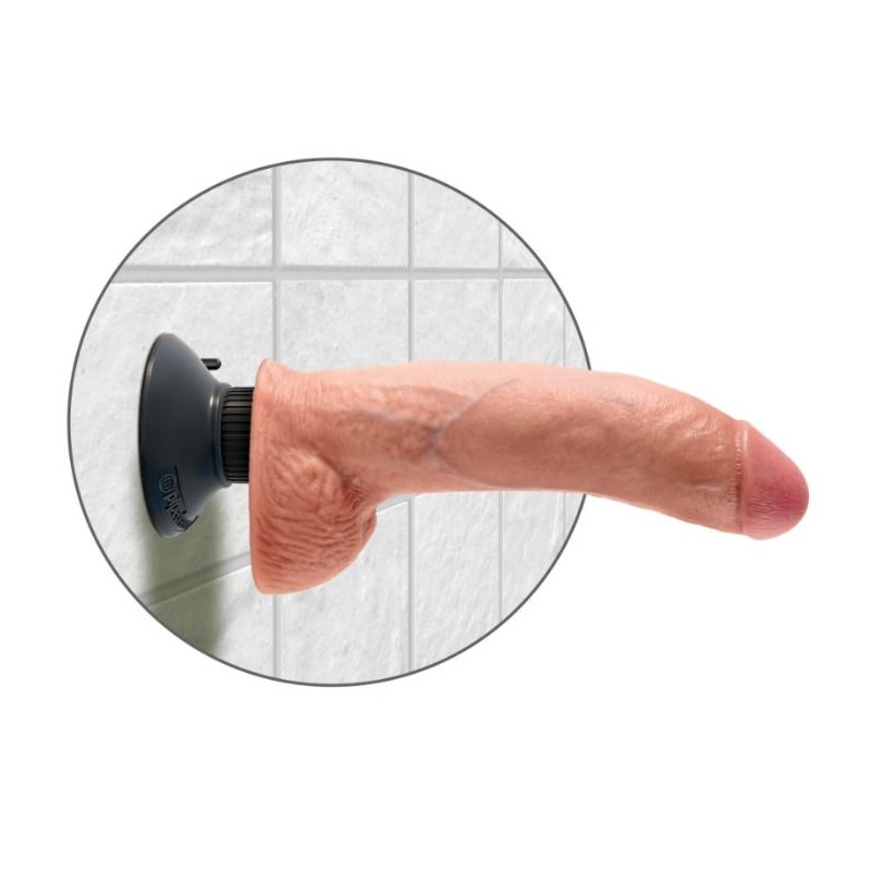 KING COCK 23 CM VIBRATING COCK WITH BALLS FLESH