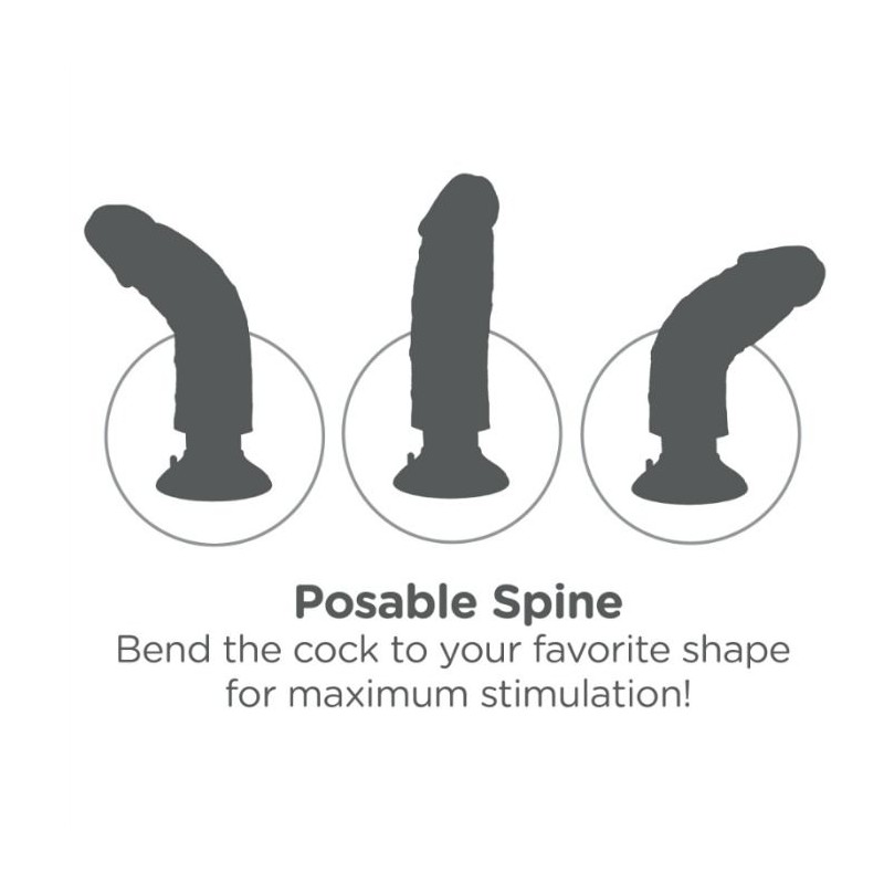 KING COCK 23 CM VIBRATING COCK WITH BALLS FLESH