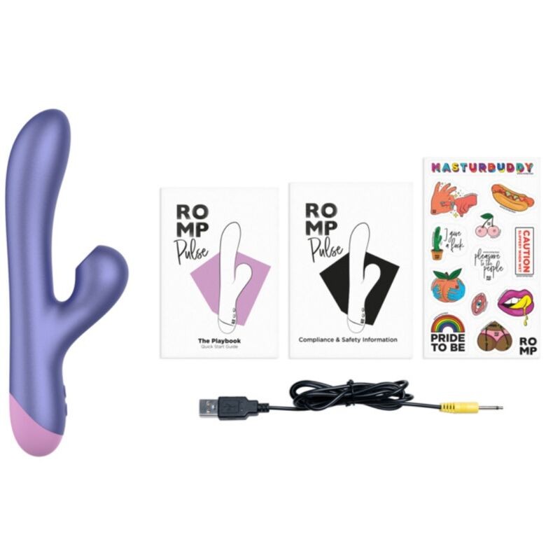 ROMP PULSE RABBIT DUAL G SPOT VIBRATOR ELECTRIC BLUE