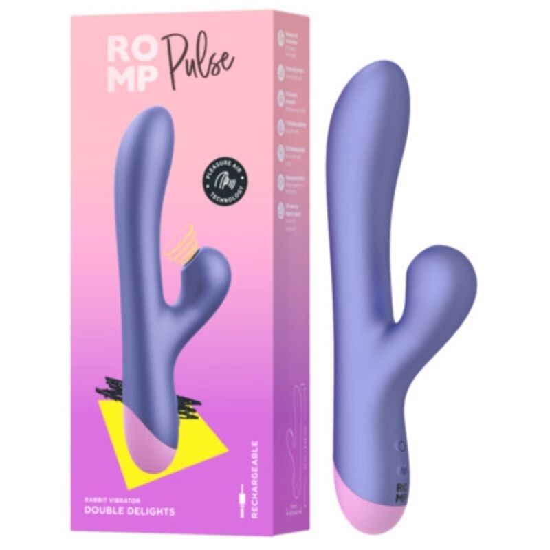 ROMP PULSE RABBIT DUAL G SPOT VIBRATOR ELECTRIC BLUE