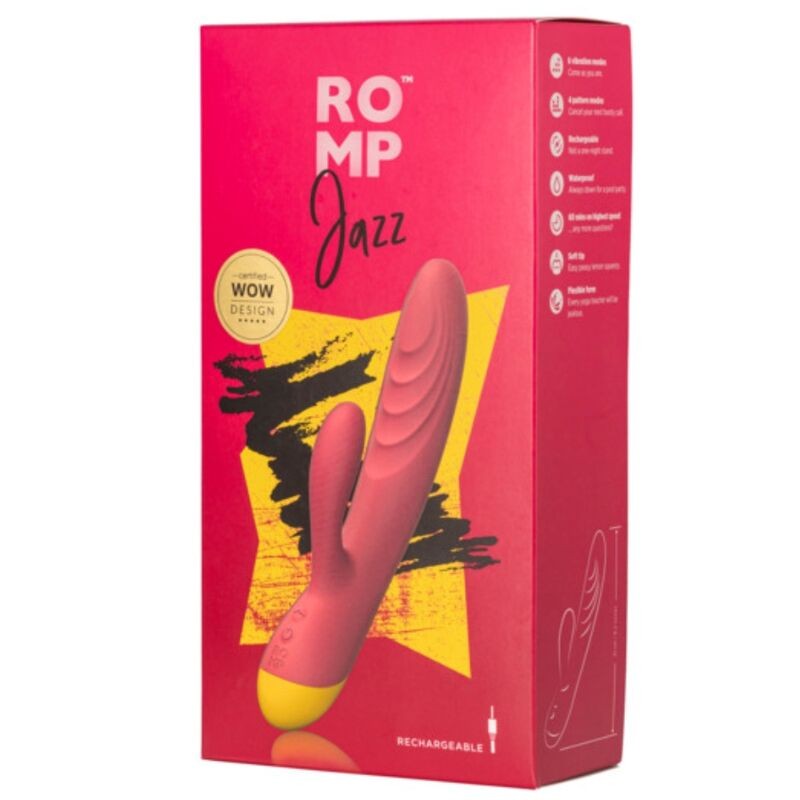 ROMP JAZZ RECHARGEABLE RABBIT VIBRATOR RED