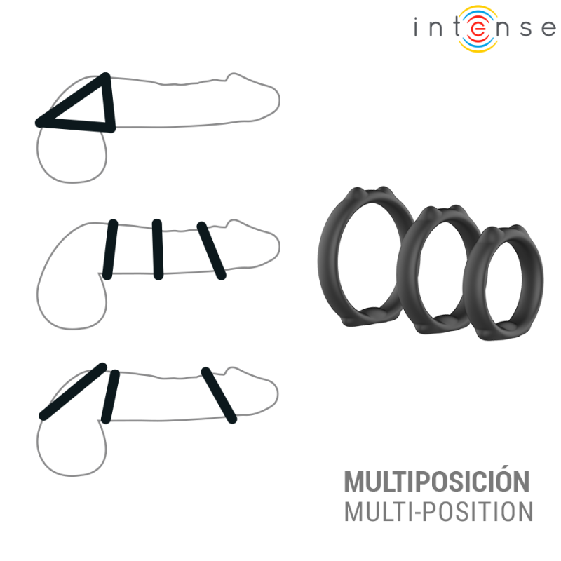 INTENSE PETER SET OF 3 PENIS RINGS MODEL 9