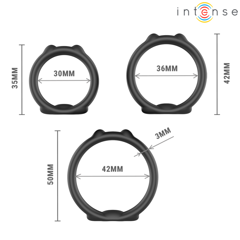 INTENSE PETER SET OF 3 PENIS RINGS MODEL 9