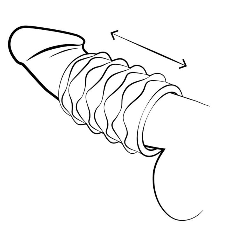 ROMP MOSH TRANSPARENT MALE MASTURBATOR WITH 6 CM REVERSBLE SHEATH