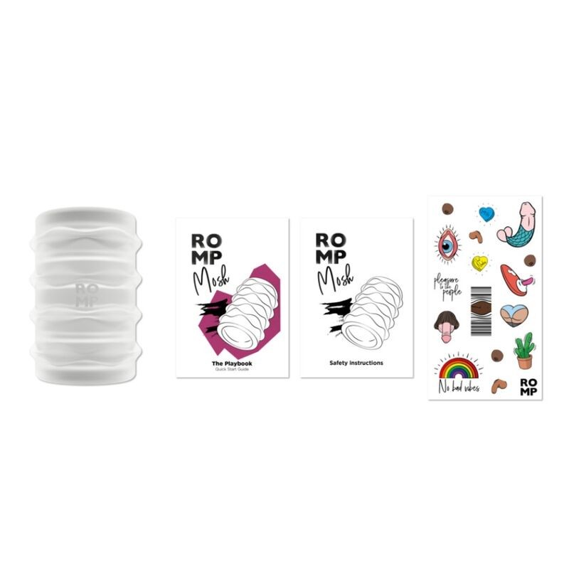 ROMP MOSH TRANSPARENT MALE MASTURBATOR WITH 6 CM REVERSBLE SHEATH