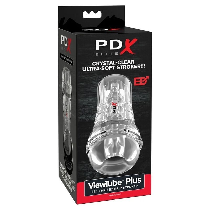 PDX ELITE VIEWTUBE PLUS SEE THRU EZ GRIP TRANSPARENT STROKER 21 CM
