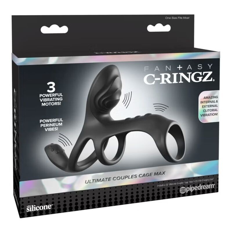 FANTASY C RINGZ ULTIMATE COUPLES CAGE MAX VIBRATING COCK RING 195 CM
