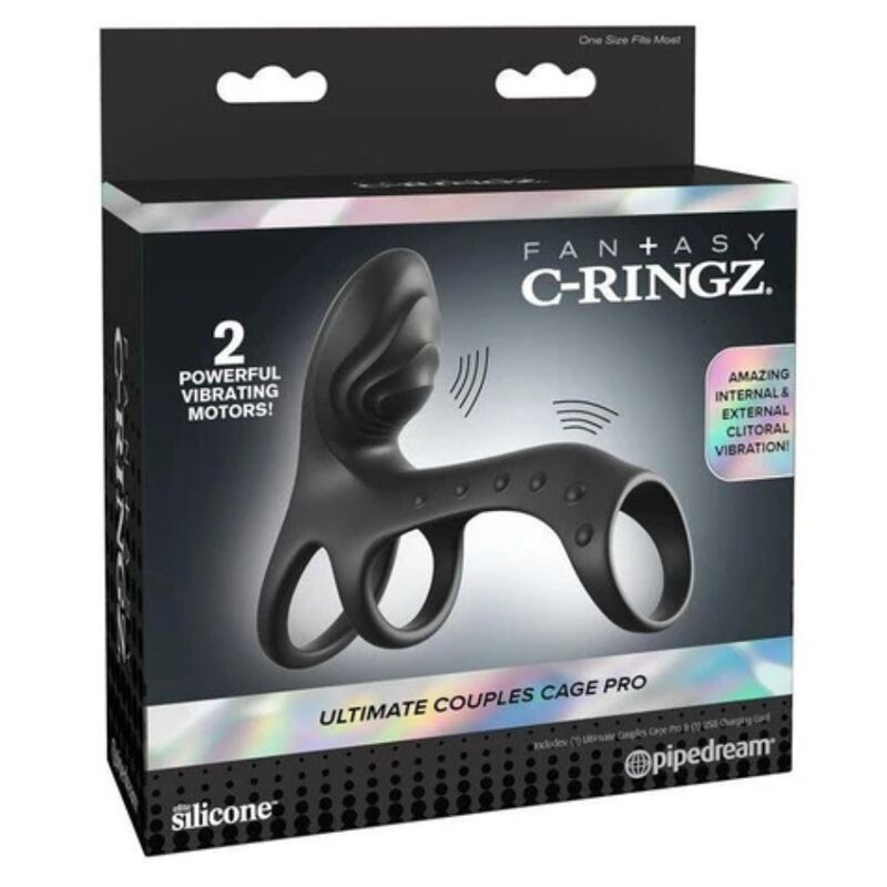 FANTASY C RINGZ ULTIMATE COUPLES CAGE PRO VIBRATING COCK RING 195 CM