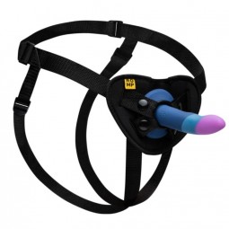 ROMP PICCOLO HARNESS SILICONE DILDO WITH TRICOLOR SUCTION CUP 14 CM
