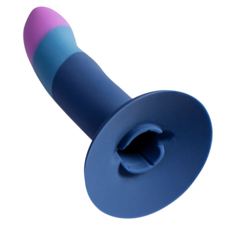 ROMP PICCOLO HARNESS SILICONE DILDO WITH TRICOLOR SUCTION CUP 14 CM