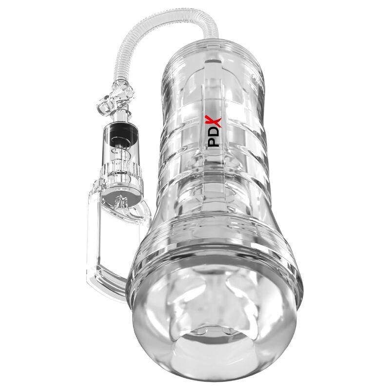 PDX ELITE VIEWTUBE VAC XXL TRANSPARENT STROKER WITH SUCTION PUMP 273 CM