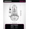 PDX ELITE VIEWTUBE VAC XXL TRANSPARENT STROKER WITH SUCTION PUMP 273 CM