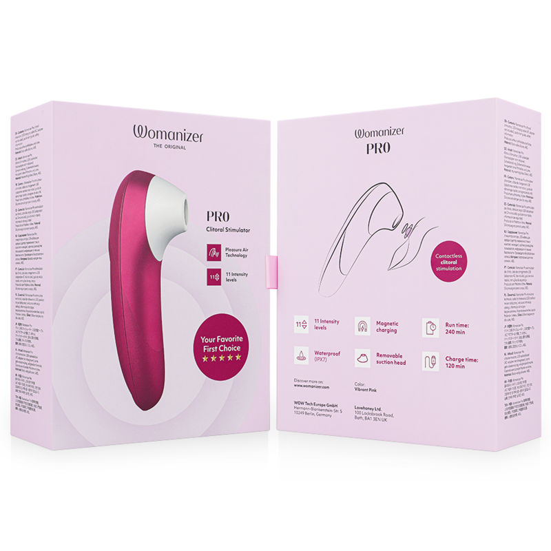 WOMANIZER PRO VIBRANT CLITORAL STIMULATOR PINK