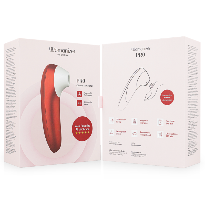 WOMANIZER PRO VIBRANT CLITORAL STIMULATOR BURGUNDY