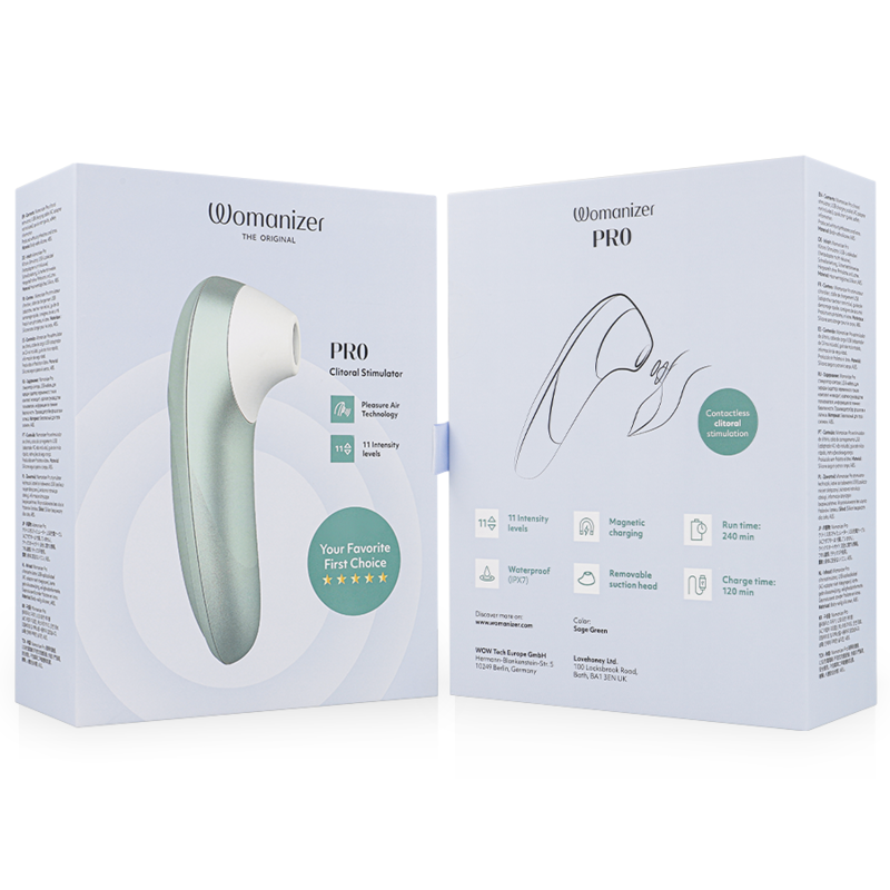 WOMANIZER PRO VIBRANT CLITORAL STIMULATOR SAGE GREEN