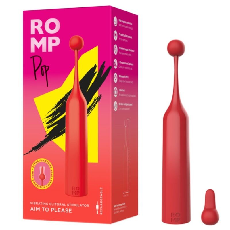 ROMP POP HIGH FREQUENCY CLITORAL STIMULATOR RED