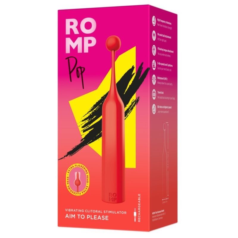 ROMP POP HIGH FREQUENCY CLITORAL STIMULATOR RED