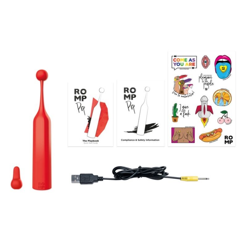 ROMP POP HIGH FREQUENCY CLITORAL STIMULATOR RED