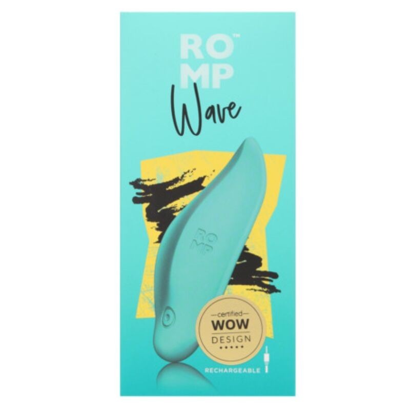 ROMP WAVE VIBRATOR CLITORAL STIMULATOR ERGONOMIC SHAPE AQUA GREEN