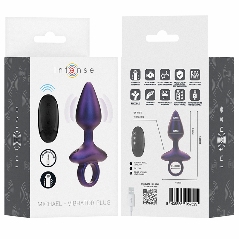 INTENSE MICHAEL PLUG ANAL VIBRADOR MODELO 2 CONTROL REMOTO