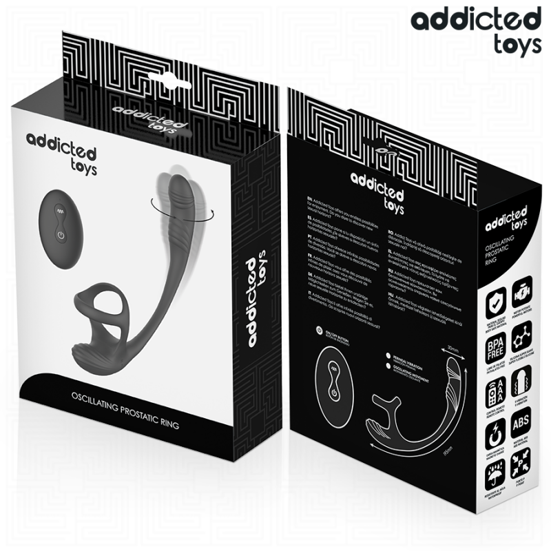 ADDICTED TOYS PLUG ANAL VIBRACIoN Y WAVING 360º Y ESTIMULADOR TESTiCULOS