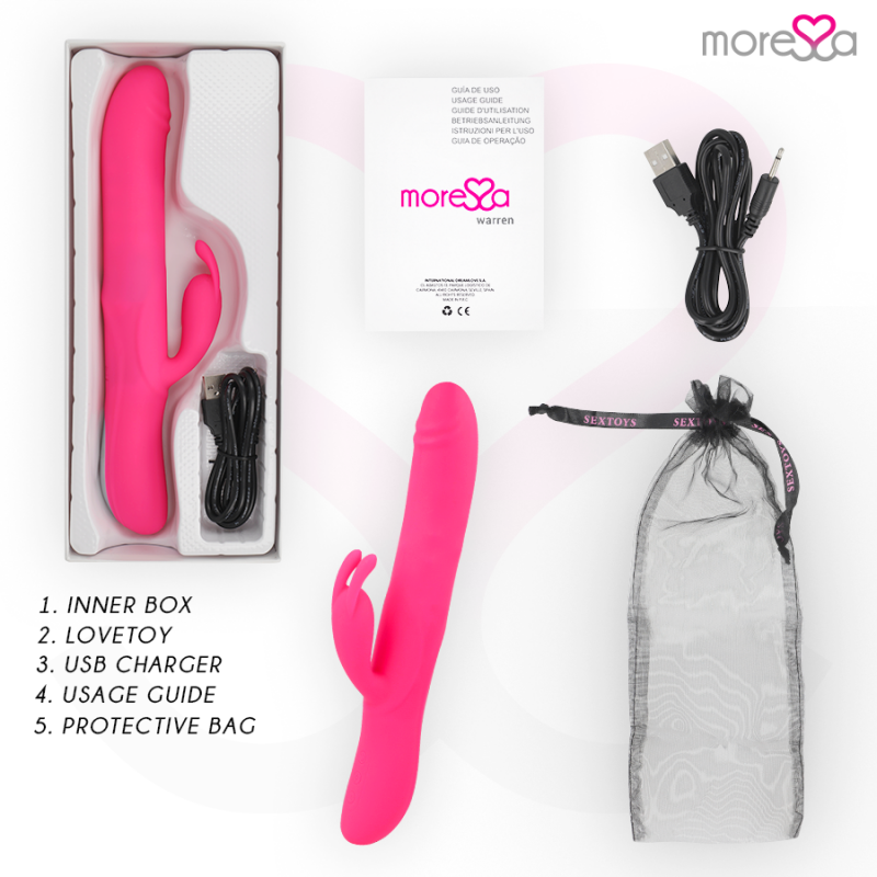 MORESSA WARREN IMPULSOR OSCILANTE Y POTENTE VIBRACIoN PREMIUM SILICONA RECARGABLE