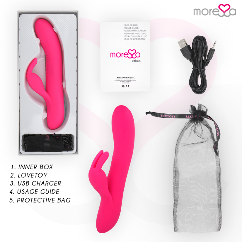 MORESSA ETHAN EFECTO WAVE MAS POTENTE VIBRACIoN PREMIUM SILICONE RECARGABLE