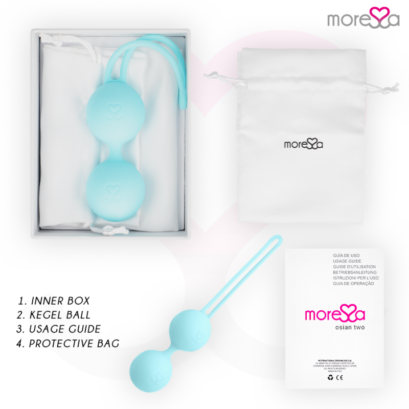 MORESSA OSIAN TWO ENTRENAMIENTO SUELO PELVICO 101gr PREMIUM SILICONA TURQUESA