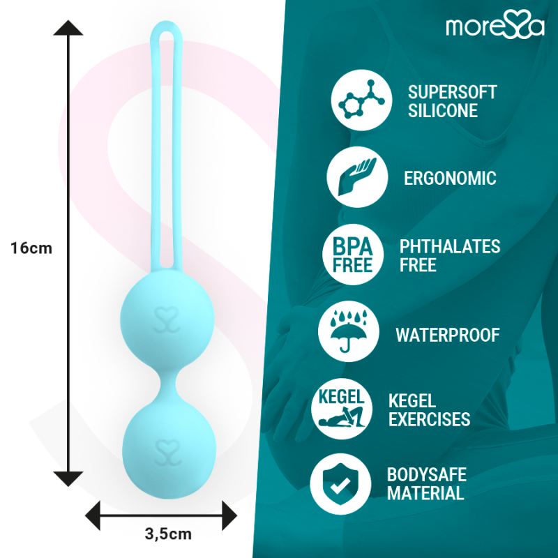 MORESSA OSIAN TWO ENTRENAMIENTO SUELO PELVICO 101gr PREMIUM SILICONA TURQUESA