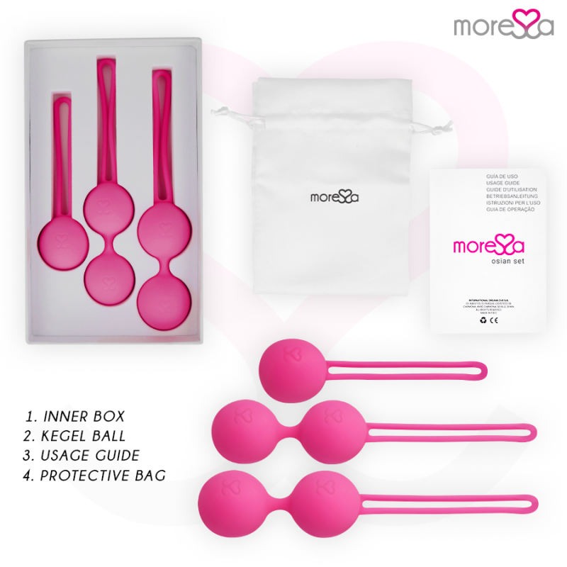 MORESSA OSIAN SET PREMIUM SILICONA ROSA Osian One 51 g Osian Two 101 g Osian Three 85 g