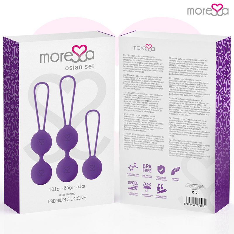 MORESSA OSIAN SET Osian One 51 Gr Osian Two 101 Gr Osian Three 85 gr PREMIUM SILICONA LILA