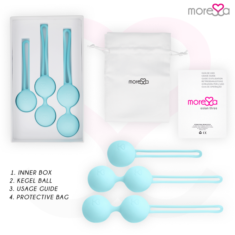 MORESSA OSIAN SET Osian One 51 Gr Osian Two 101 Gr Osian Three 85 gr PREMIUM SILICONA TURQUESA