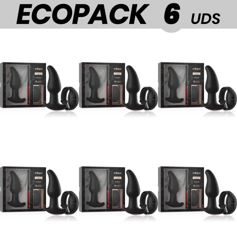ECOPACK 6 UDS ANBIGUO WATCHME CONTROL REMOTO PLUG ANAL VIBRADOR CON ROTACIoN DE PERLAS AMADEUS