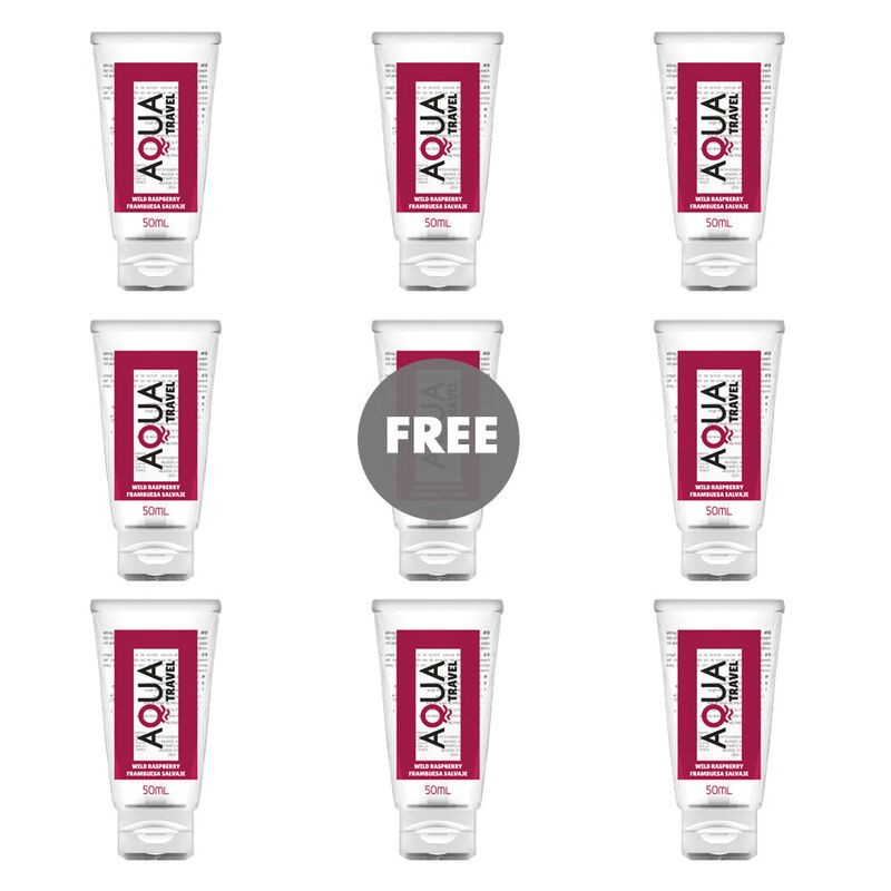 AQUA TRAVEL LUBRICANTE BASE AGUA SABOR FRAMBUESA SALVAJE 50 ML 81 GRATIS