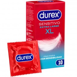 DUREX PRESERVATIVOS SENSITIVO EXTRA LARGO XL 10 UNIDADES