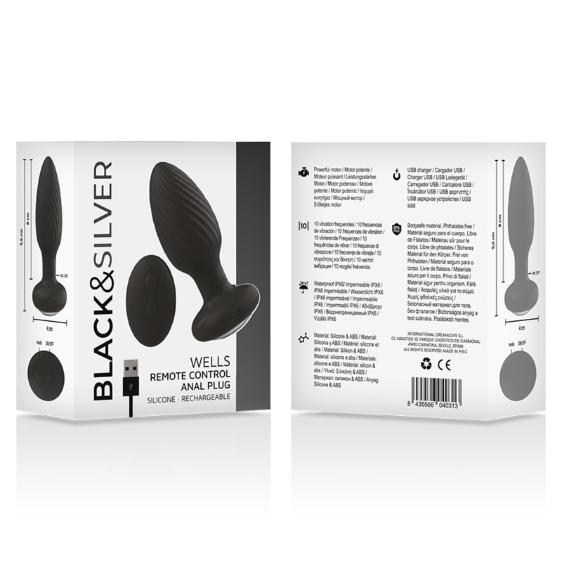 BLACKSILVER WELLS PLUG ROTADOR ANAL SILICONA CONTROL REMOTO
