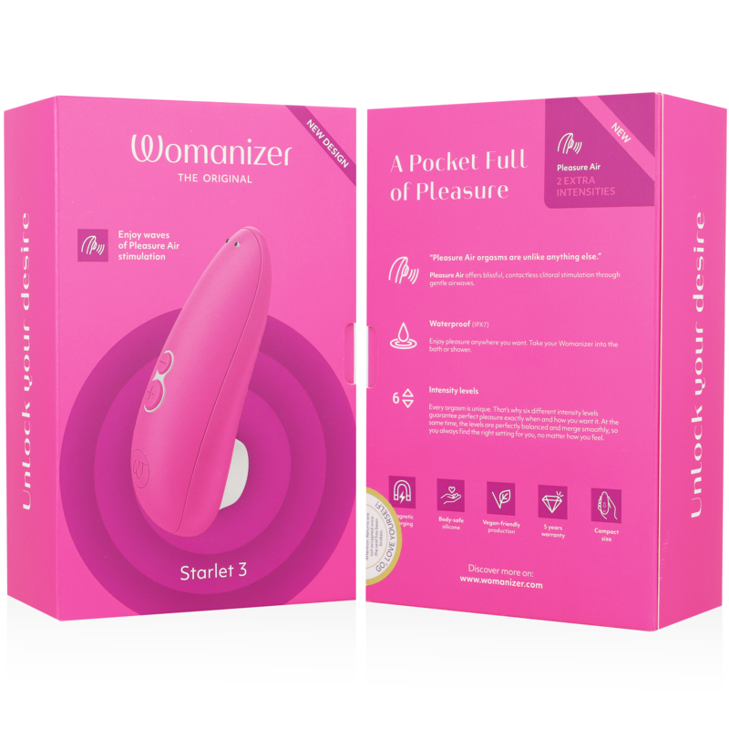 WOMANIZER STARLET 3 ESTIMULADOR CLiTORIS ROSA