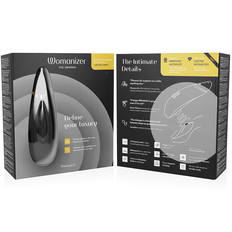 WOMANIZER PREMIUM 2 ESTIMULADOR DE CLiTORIS NEGRO