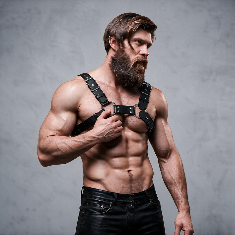 FETISH SUBMISSIVE ATTITUDE ARNeS BULLDOG AJUSTABLE ECOPIEL PECHO HOMBRE
