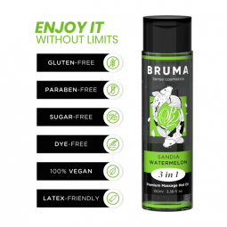 BRUMA ACEITE DE MASAJE PREMIUM EFECTO CALOR SABOR SANDiA 3 EN 1 100 ML