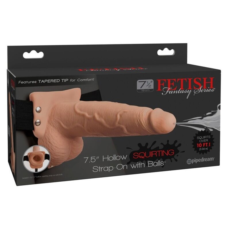 FETISH FANTASY SERIES ARNeS AJUSTABLE PENE REALiSTICO CON TESTiCULOS SQUIRTING 19 CM