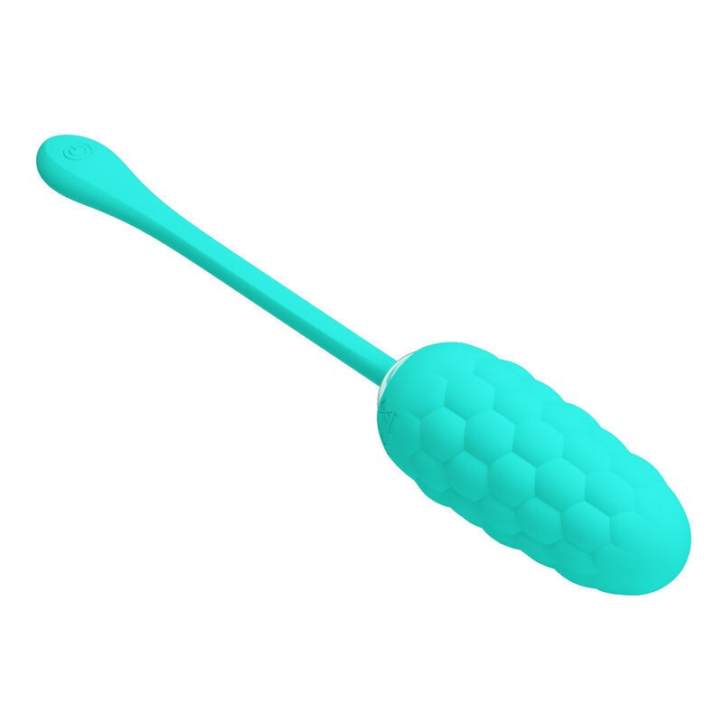 PRETTY LOVE HUEVO VIBRADOR CON TEXTURA MARINA RECARGABLE VERDE AGUA