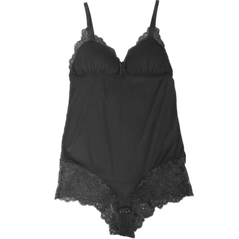 SUBBLIME TEDDY DETALLE ENCAJE FLORAL NEGRO L XL