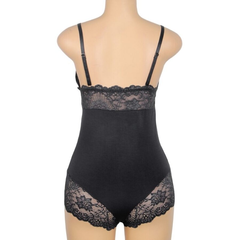 SUBBLIME TEDDY DETALLE ENCAJE FLORAL NEGRO L XL