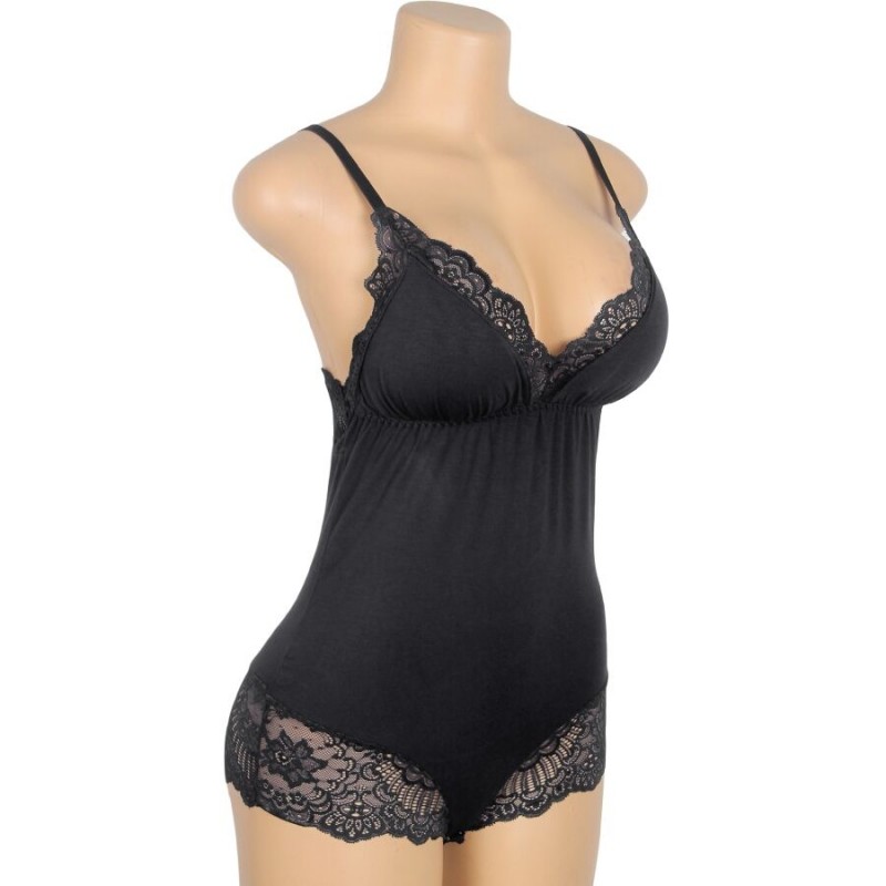 SUBBLIME TEDDY DETALLE ENCAJE FLORAL NEGRO L XL