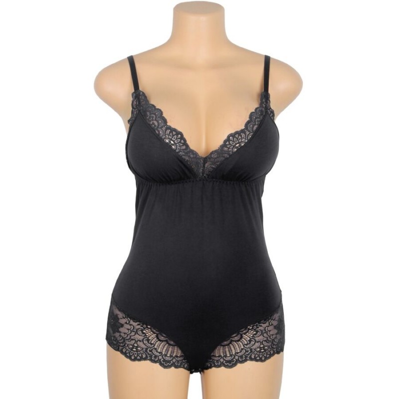 SUBBLIME TEDDY DETALLE ENCAJE FLORAL NEGRO L XL