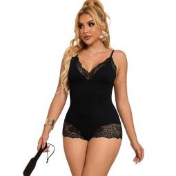SUBBLIME TEDDY DETALLE ENCAJE FLORAL NEGRO L XL