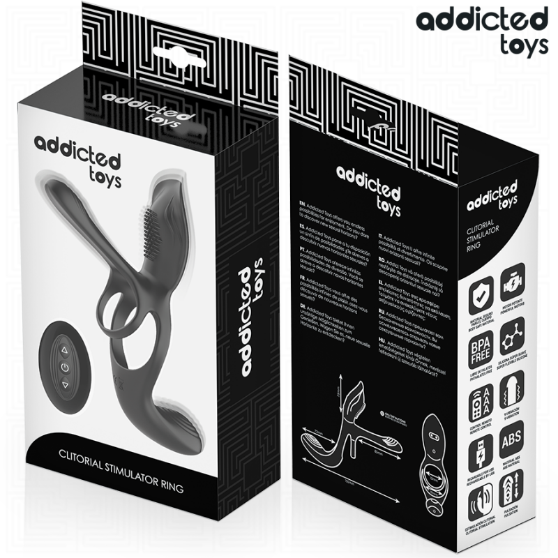 ADDICTED TOYS ANILLO DOBLE PARA EL PENE CON ESTIMULADOR DE CLiTORIS
